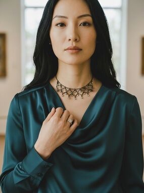 Black Beaded Fringe Metal Choker Necklace elegant, aesthetic, stunning! 🤩